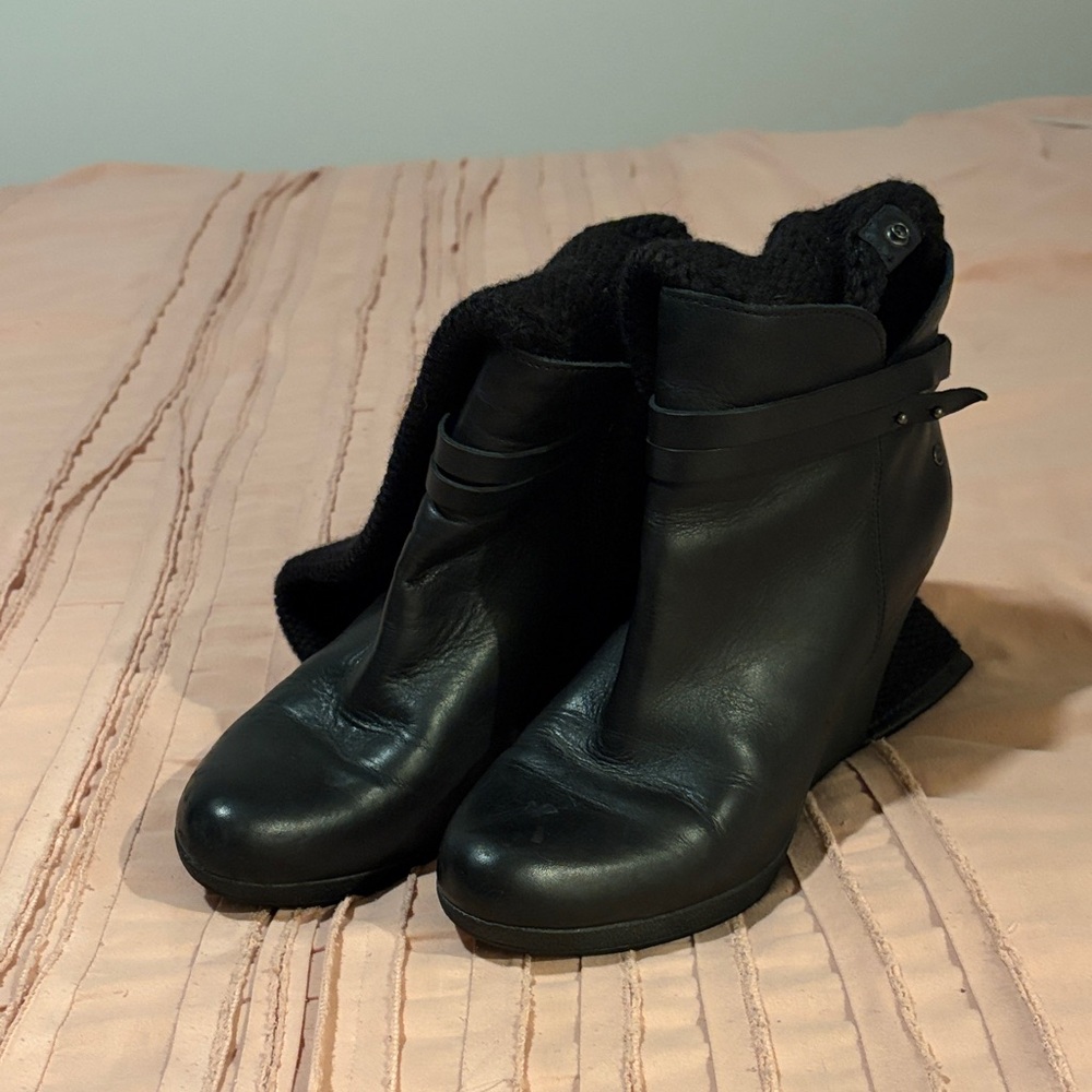 UGG Black Heeled Ankle Boots